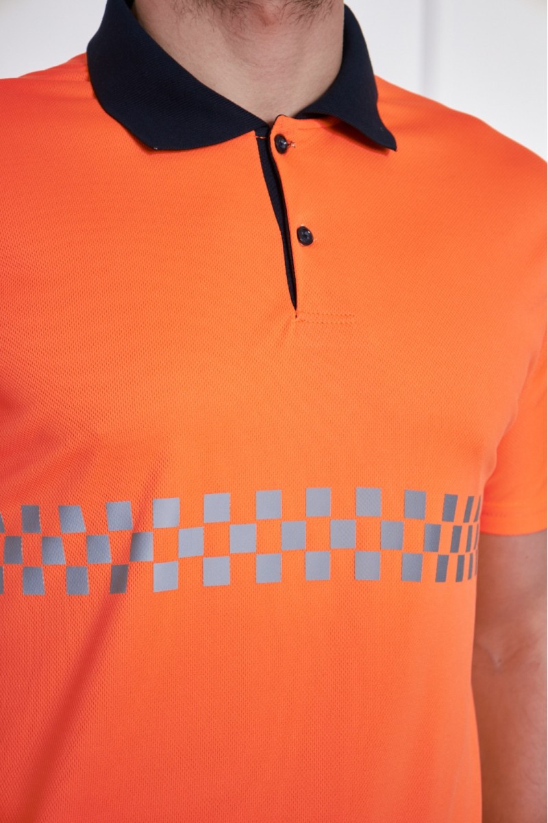 Turuncu İş Güvenliği Polo Yaka T-Shirt – Yüksek Görünürlüklü ve Konforlu İş Kıyafeti