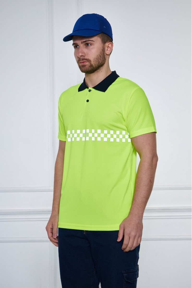 Yeşil İş Güvenliği Polo Yaka T-Shirt – Konforlu ve Dayanıklı İş Kıyafeti