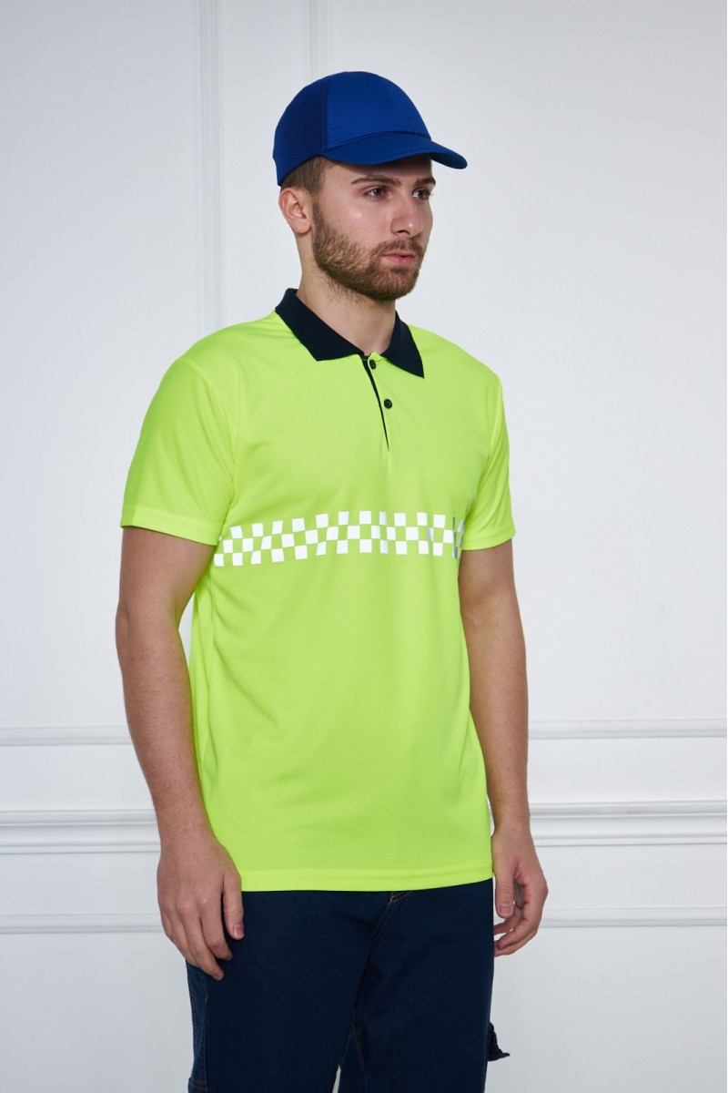 Yeşil İş Güvenliği Polo Yaka T-Shirt – Konforlu ve Dayanıklı İş Kıyafeti