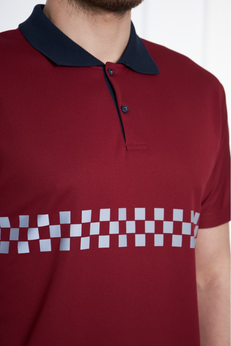 Bordo Reflektörlü İş Güvenliği Polo Yaka T-Shirt – Yüksek Görünürlüklü ve Dayanıklı İş Kıyafeti