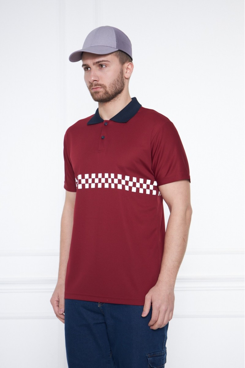Bordo Reflektörlü İş Güvenliği Polo Yaka T-Shirt – Yüksek Görünürlüklü ve Dayanıklı İş Kıyafeti