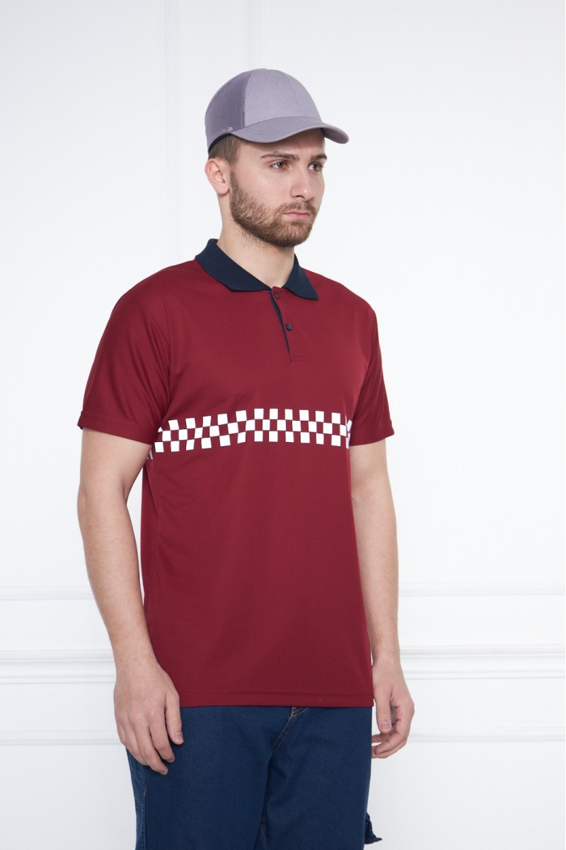 Bordo Reflektörlü İş Güvenliği Polo Yaka T-Shirt – Yüksek Görünürlüklü ve Dayanıklı İş Kıyafeti