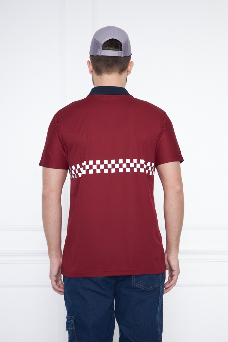 Bordo Reflektörlü İş Güvenliği Polo Yaka T-Shirt – Yüksek Görünürlüklü ve Dayanıklı İş Kıyafeti