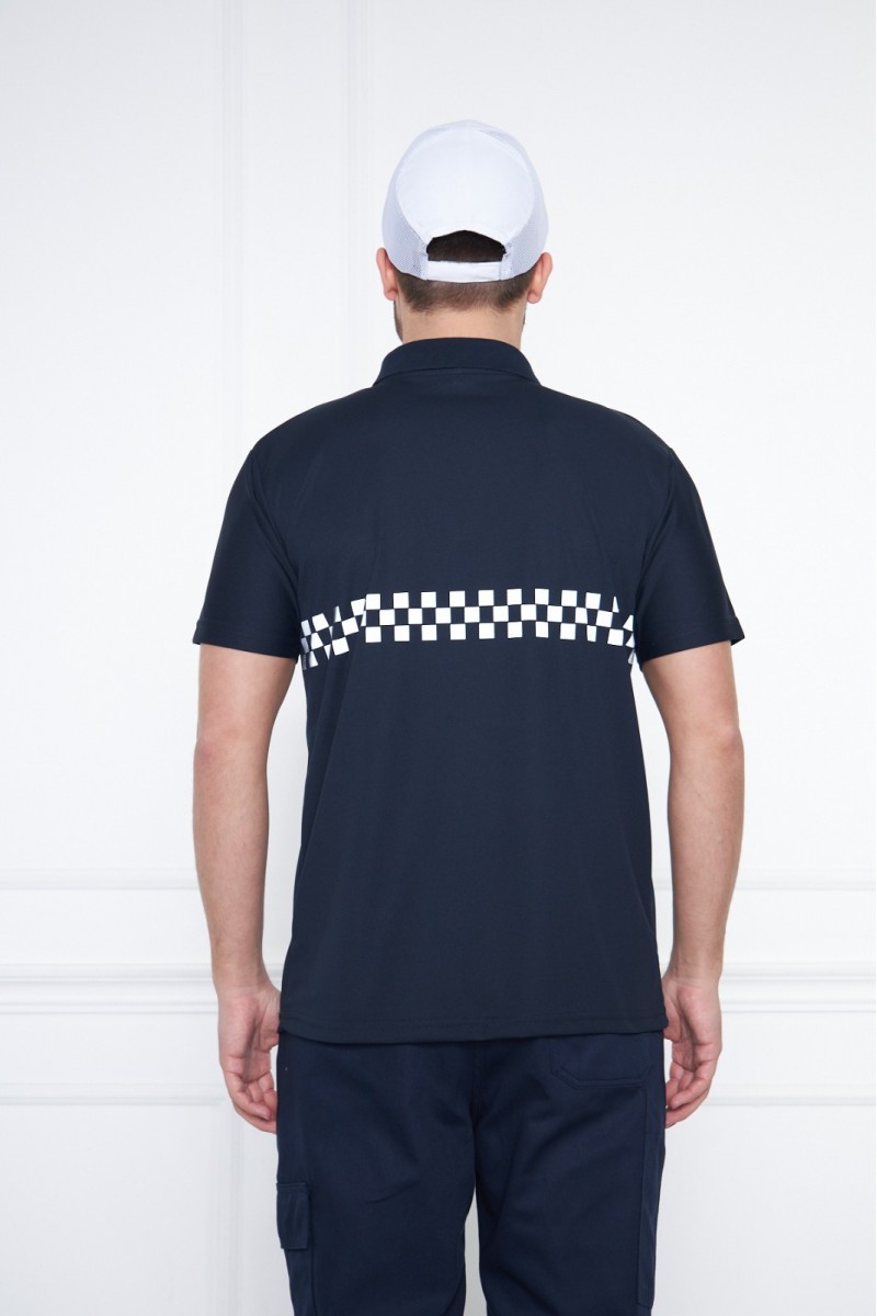 Reflektörlü Siyah İş Güvenliği Polo Yaka T-Shirt – Güvenli ve Konforlu İş Kıyafeti
