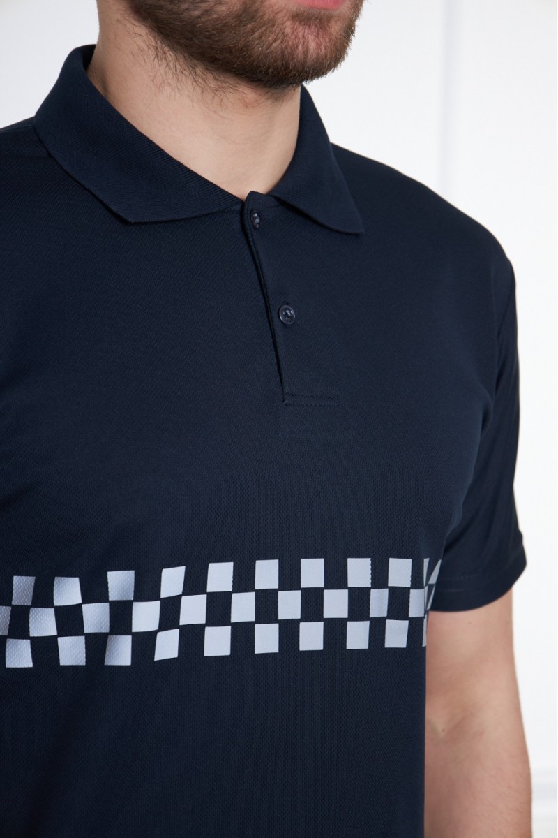 Reflektörlü Siyah İş Güvenliği Polo Yaka T-Shirt – Güvenli ve Konforlu İş Kıyafeti