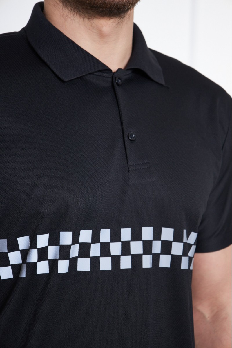 Reflektörlü Siyah İş Güvenliği Polo Yaka T-Shirt – Güvenli ve Konforlu İş Kıyafeti