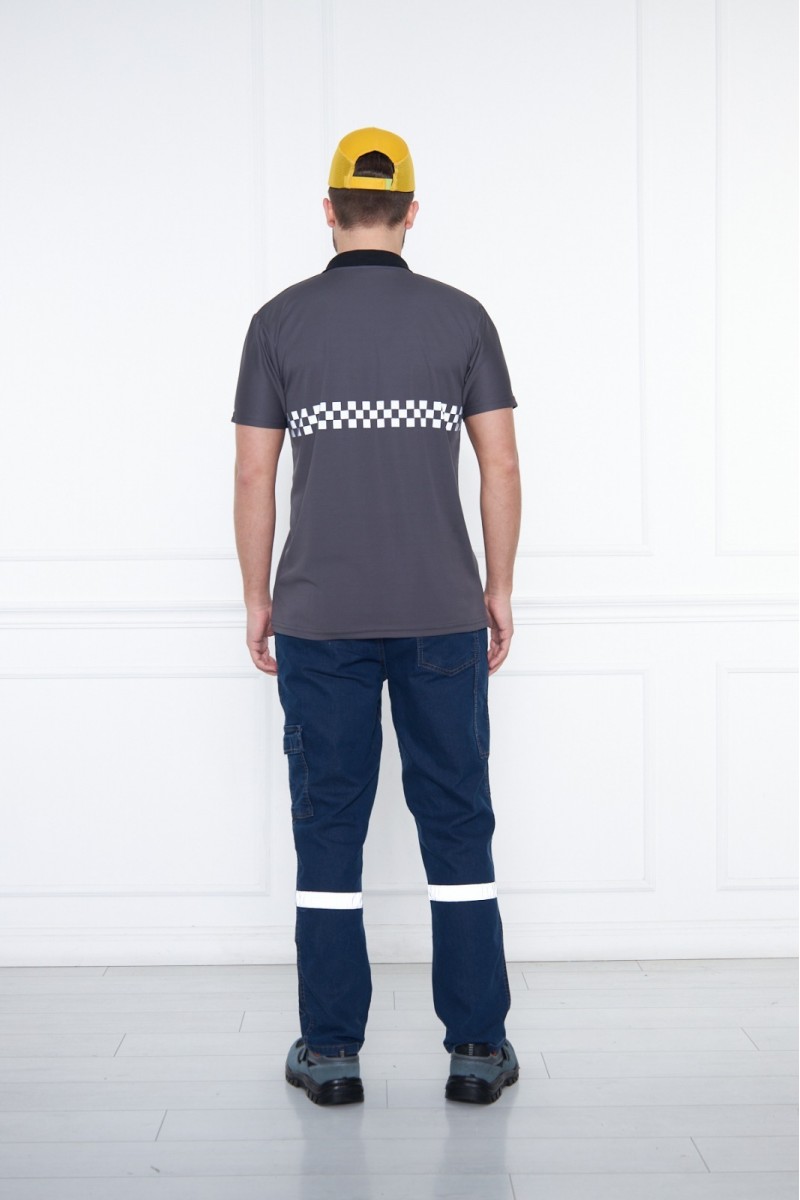 Dry Touch Polo Yaka T-Shirt Gri