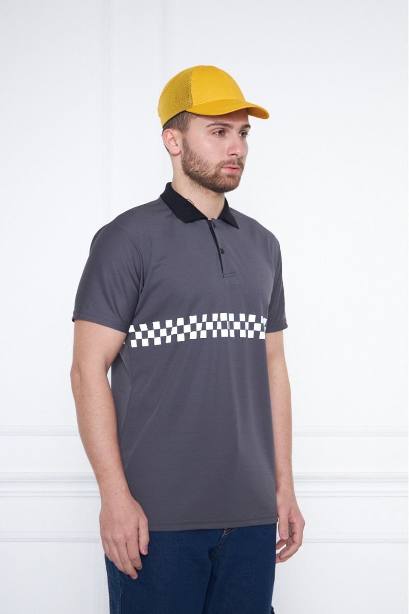 Dry Touch Polo Yaka T-Shirt Gri