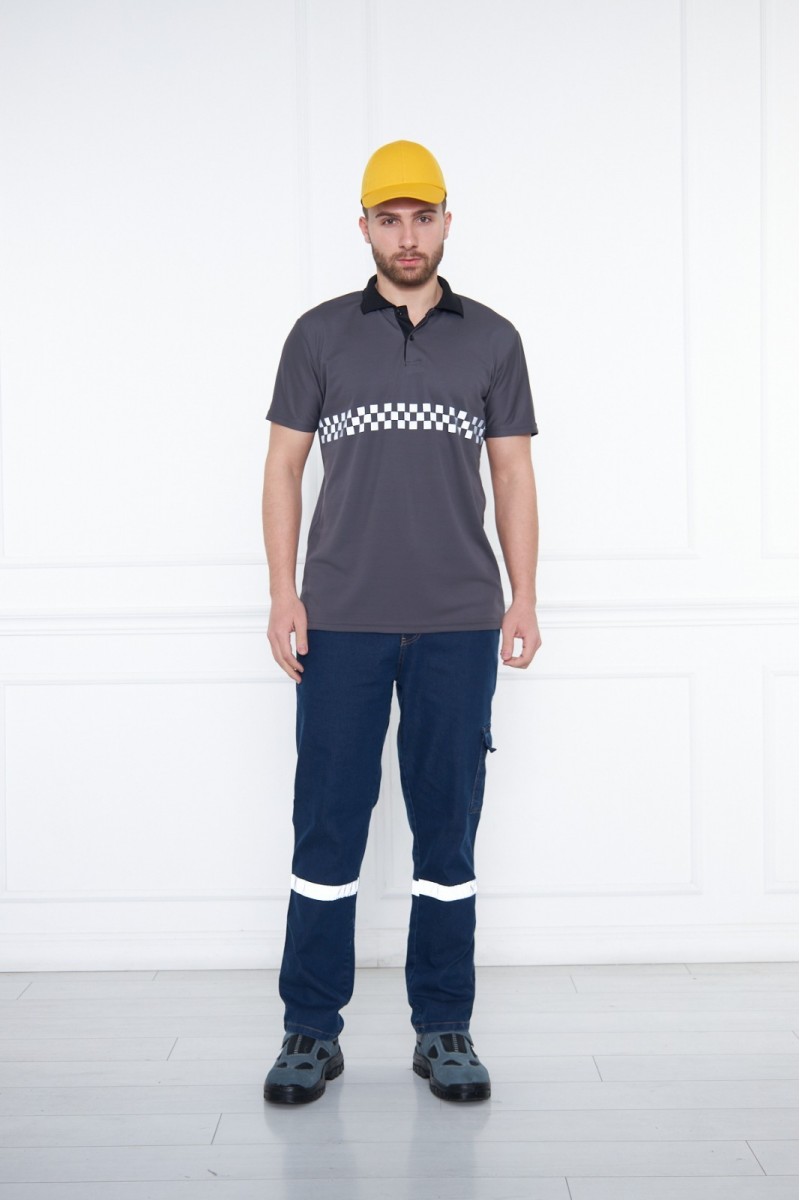 Dry Touch Polo Yaka T-Shirt Gri