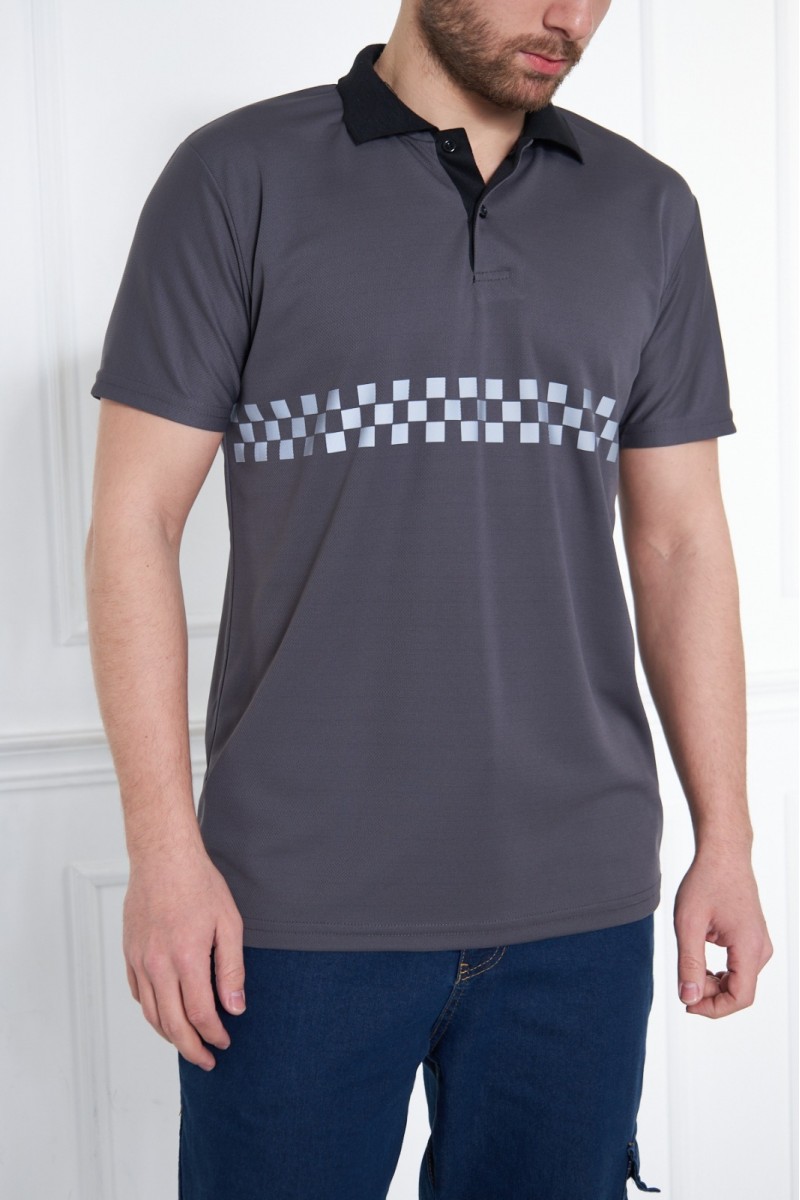 Dry Touch Polo Yaka T-Shirt Gri