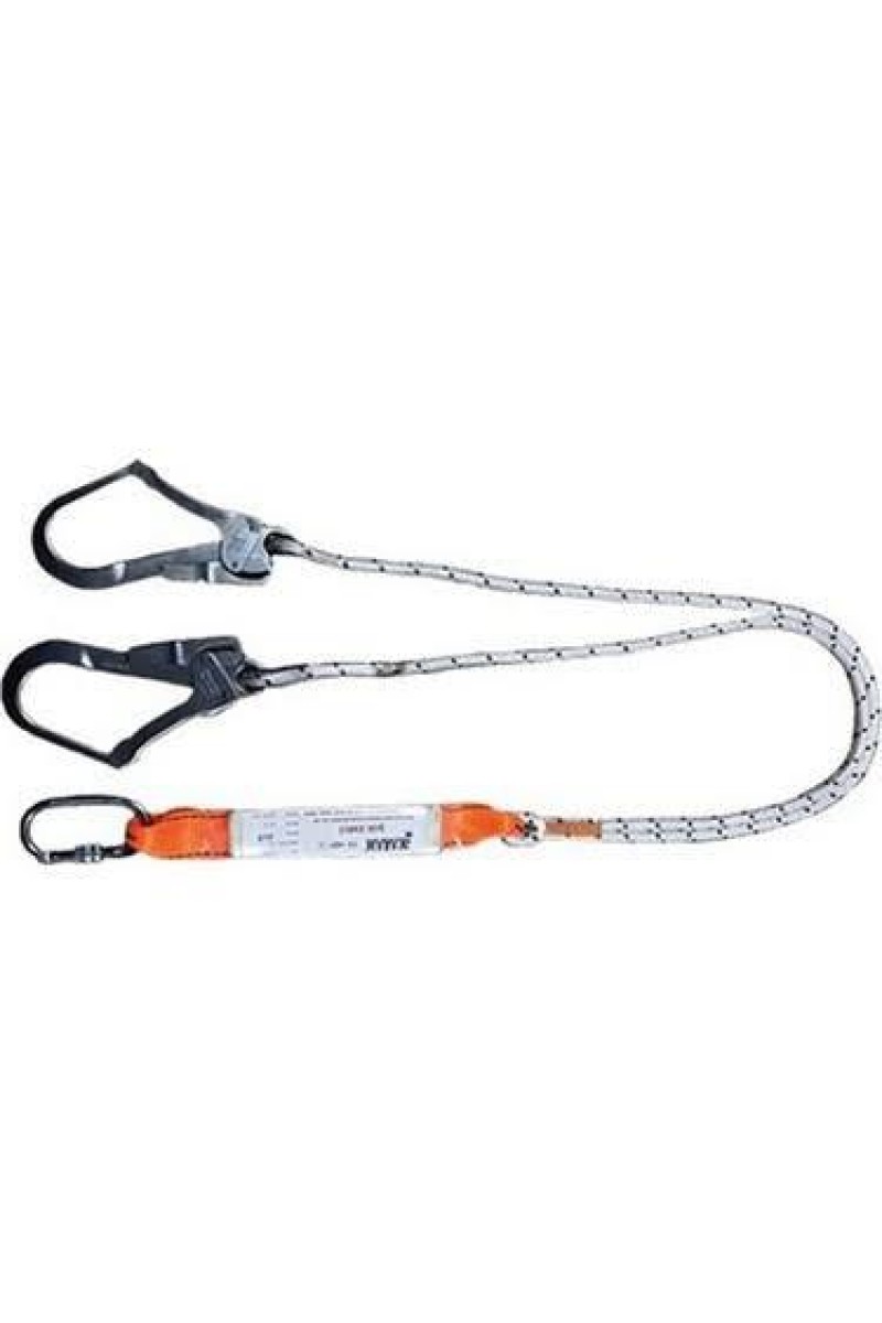 Çift Kol Şok Emicili Lanyard Statik Halatlı Karabinalı