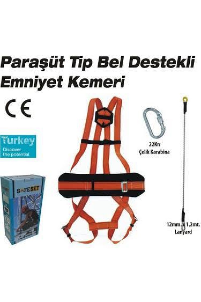 PARAŞÜT TİP BEL DESTEKLİ EMNİYET KEMERİ -SAFESET